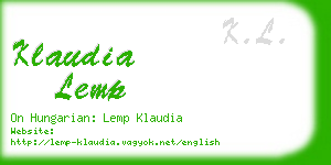 klaudia lemp business card